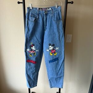 Disney vintage joujou Blue Denim with Mickey Minnie Mouse Accents